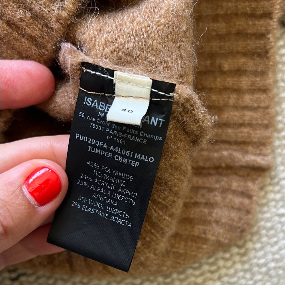 Isabel Marant Camel Button-Trim Turtleneck Sweater - Picture 7 of 8